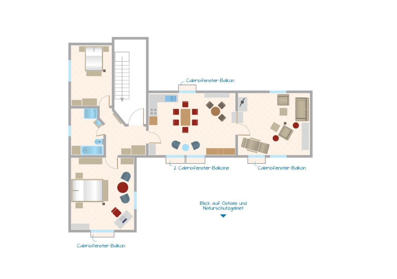 Traumblick Und Komfort - Lichtdurchflutete 85 Qm Wohnung Nahe Suedstrand Goehren Inklusive Schwimmbad Und Sauna Im Ahoi Sellin Exteriör bild